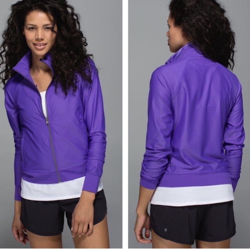 Lululemon Sweaty Or Not Jacket - Iris Flower Size 8